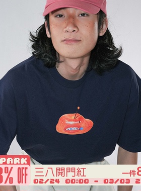 O3PARK夏季新款索洛纳速干凉感短袖宽松百搭”苹果战士“印花T恤