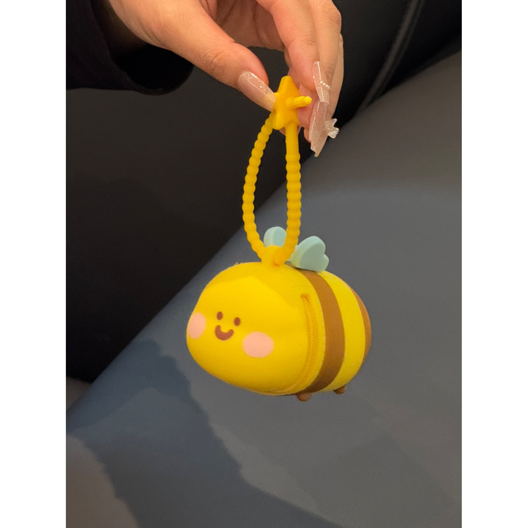 #ININ立体卡通硅胶蜜蜂零钱包小清新贝壳可爱钥匙包娃娃机ZW·迷