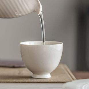 便携一人家用陶瓷杯 草木灰女士主人杯压手杯茶壶功夫茶具茶杯套装