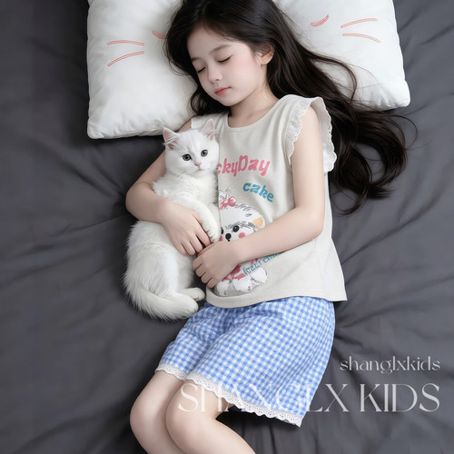 女童夏季凉感家居服套装