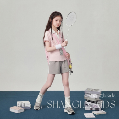 女童夏季薄款学院风甜美运动套装