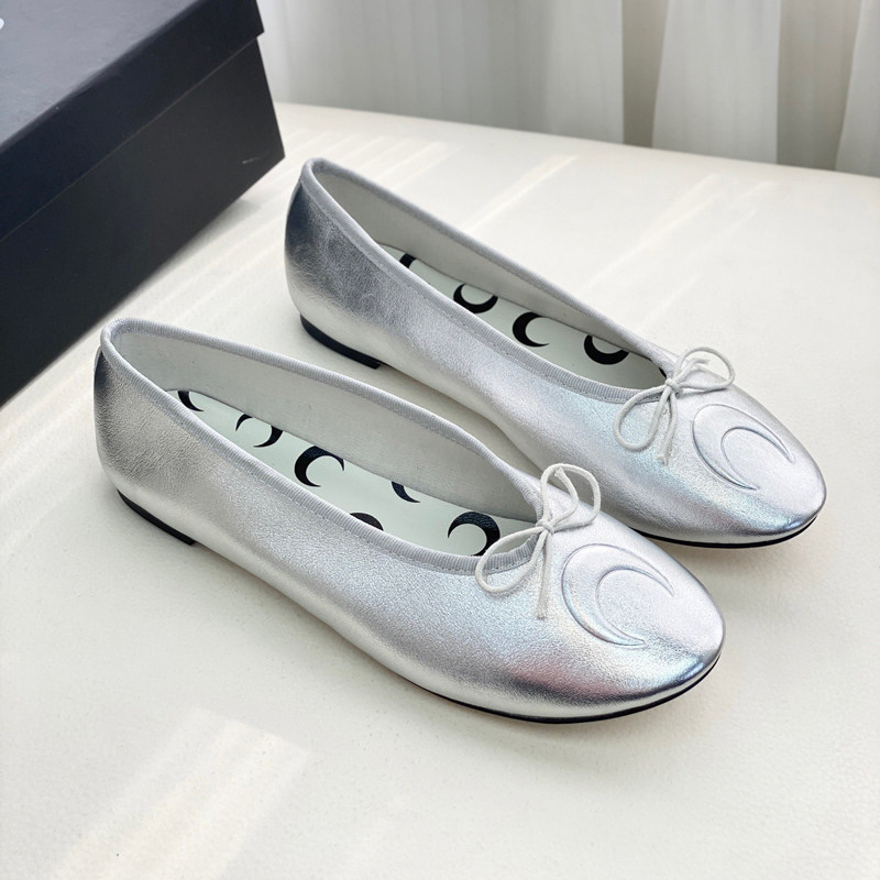 Chic Red Genuine Leather Ballet Flats: French Retro Bow Perfection - Product image 2