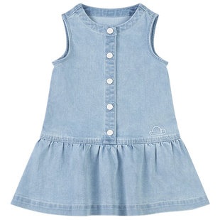 Petite Revery加拿大小云朵童装儿童牛仔连衣裙女童背心裙子洋气