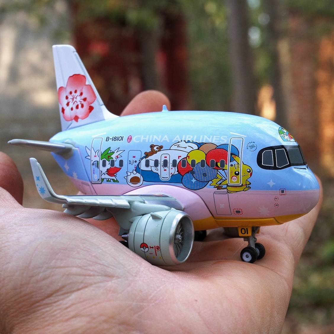 铁流 卡通Q版 中华航空 空客A321neo 宝可梦彩绘 合金成品模型