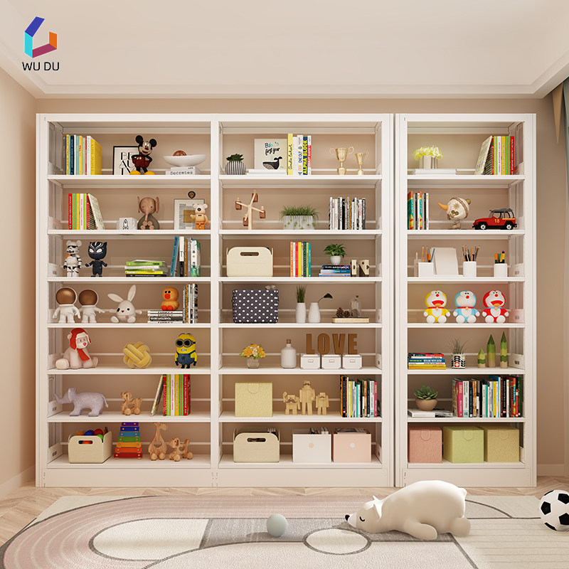 物督家用儿童现代简约书籍馆多层落地置物架钢制简易图书馆书架