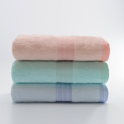 钟牌414萃众素色缎档面巾毛巾  精梳毛巾纯棉洗脸巾8782随机1条装