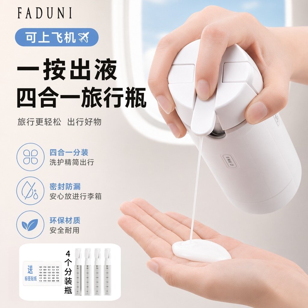 分装瓶旅行可携式化妆品护肤品粉底液按压式四合一试用包空分装瓶