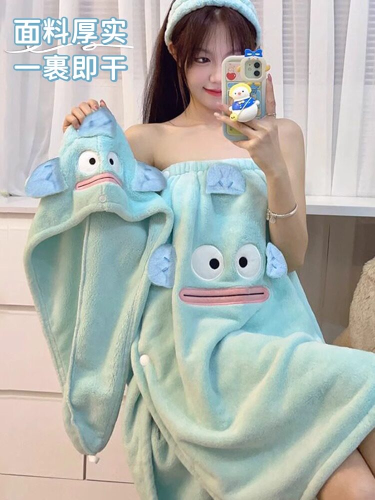 干发帽女超强吸水速干发巾2025新款擦头发毛巾浴帽女孩可爱浴巾裙