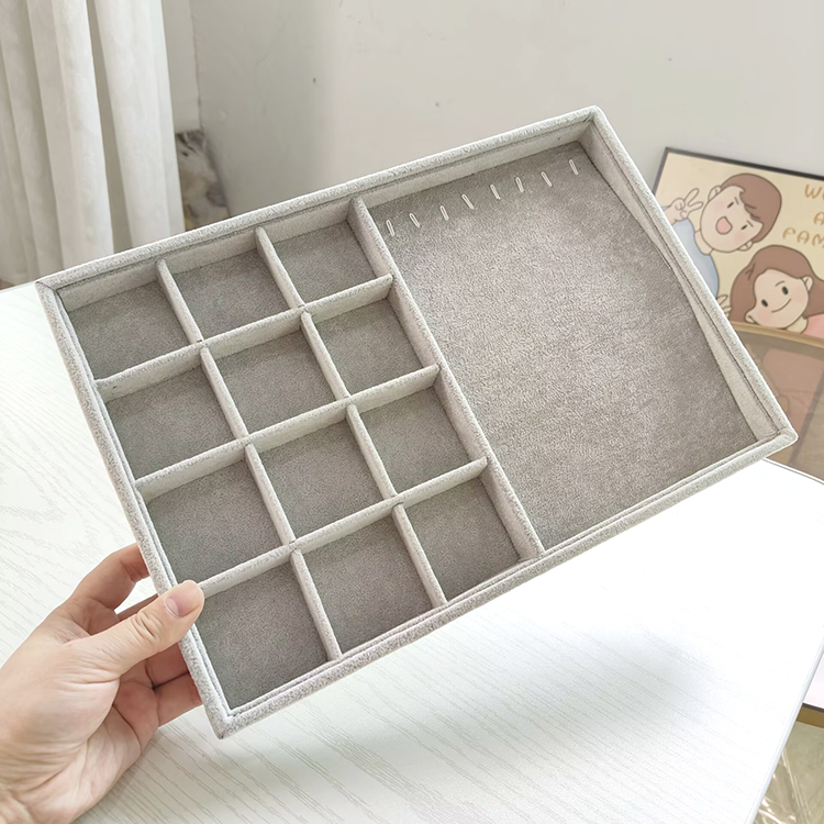 超大号冰花绒布首饰托盘配饰项链珠子摆放展示盒夜市摆摊盘拍照盘