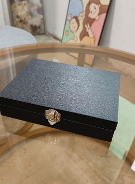 黑色PU皮防尘首饰盒项链戒指发饰耳钉整理箱便携式饰品黄金珠宝盒