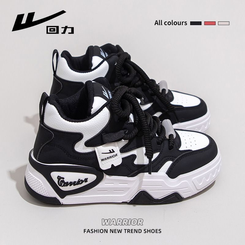 回力女鞋高帮鞋加绒加厚二棉鞋女2025春季百搭爆款厚底增高保暖鞋