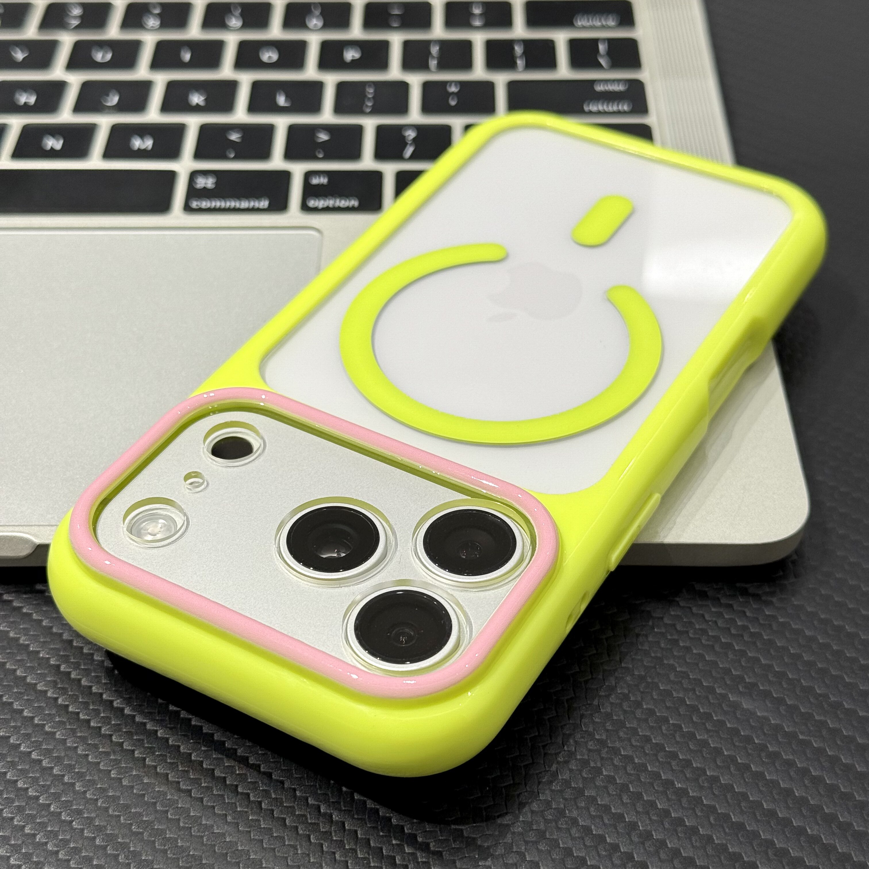 秒变17荧光绿撞色大视窗磁吸壳适用苹果17ProMax透明手机壳iPhone16新款15pro男女14pro全包13高级12小众11潮