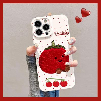 非立体波点西红柿适用iPhone16pro苹果17promax菲林手机壳16/15/14plus全包防摔13华为P70vivo小米15oppo新款