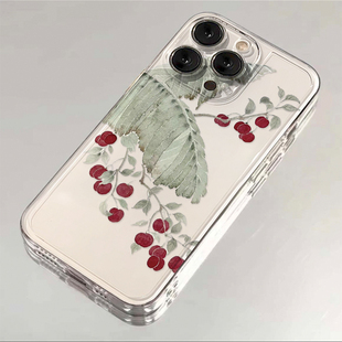 时尚红了樱桃绿芭蕉适用iPhone15/14promax手机壳苹果13pro透明vivos16全包OPPOa1pro华为荣耀50小米12保护套