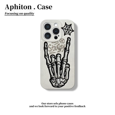 斯图西手势适用iPhone16pro苹果17promax菲林手机壳16/15/14plus全包12防摔13/17pro华为P70vivo小米15oppo套