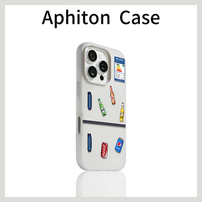 夏日饮料冰箱适用苹果17/16promax果冻肤感二合一手机壳iPhone15/14/13pro卡通新款vivo华为P70小米17oppo潮