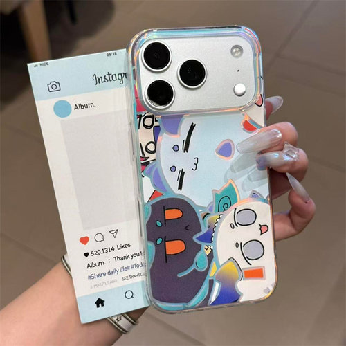 卡通龙泡泡适用于苹果17/18promax大孔极光金手机壳iPhone16/15pro防摔14/13promax磨砂12/11/XS保护套