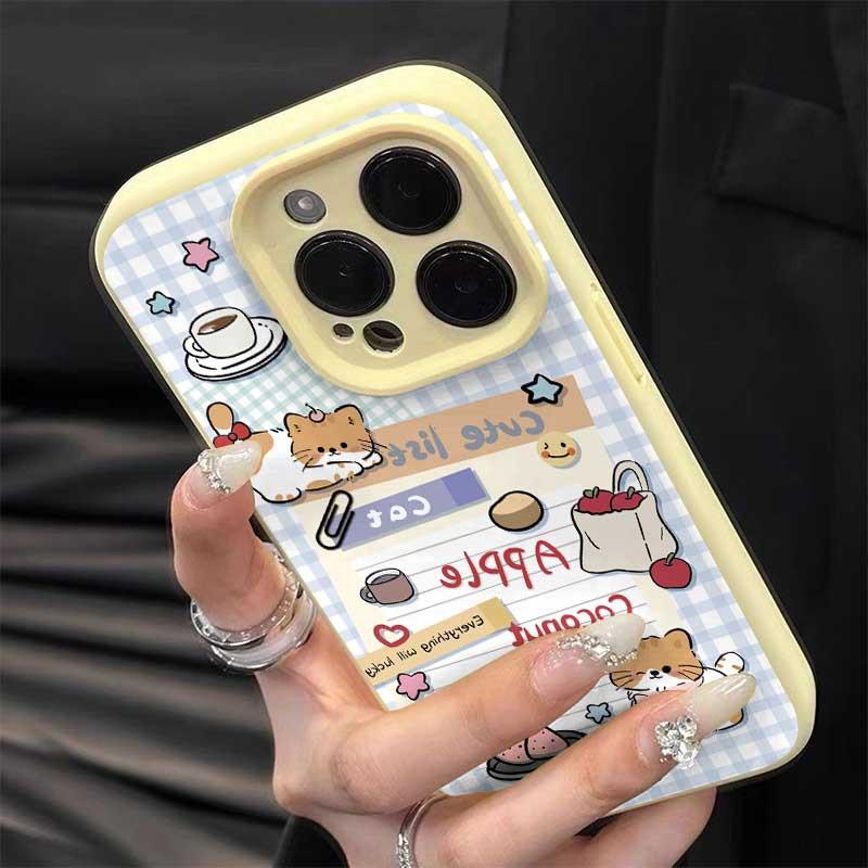 咖啡猫咪适用苹果17/16promax精孔手机壳iPhone16pro新款15/14plus全包防摔13pro全包12pro防摔AIR硅胶软壳11