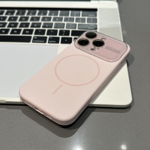 粉色大视窗液态磁吸适用苹果17promax手机壳iPhone16pro新款15/14pl.us简约纯色13pro高级12磨砂质感11保护套