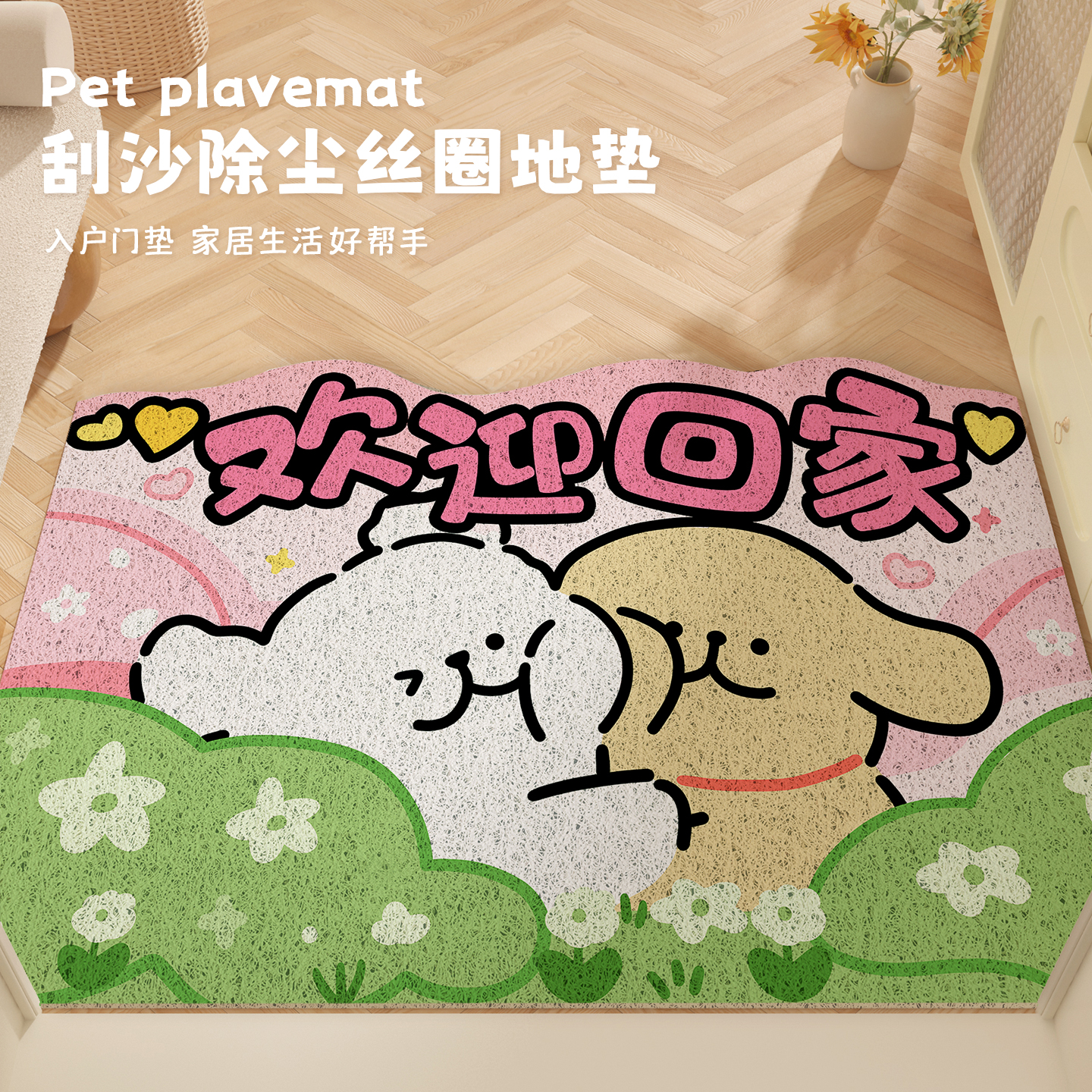 丝圈入户门地垫厚度适中不卡门缝