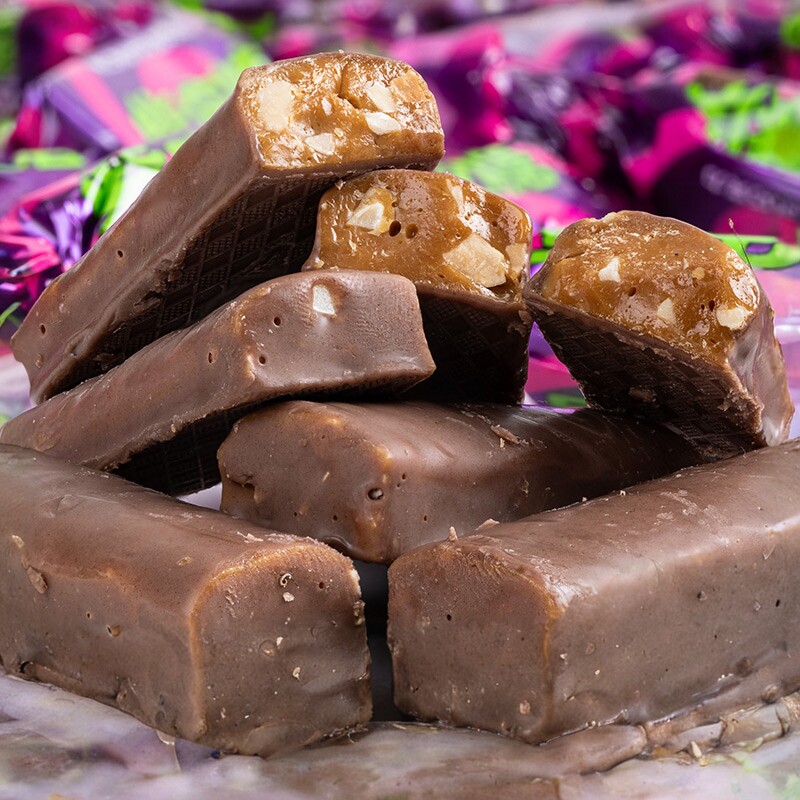 俄罗斯风味紫皮糖正宗网红糖果巧克力糖酥脆糖果零食喜糖年货整箱 - 甄牧年旗舰店出品