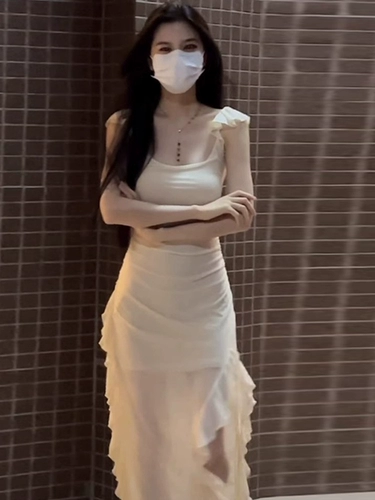 Летнее платье, длинная юбка, французский стиль, подходит для подростков