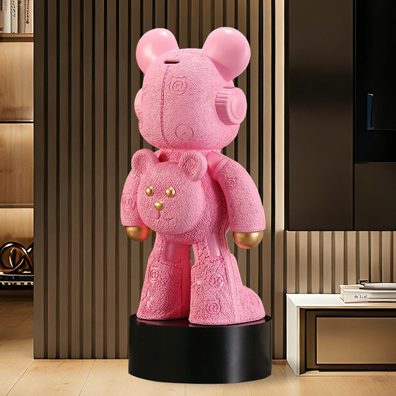 暴力熊落地摆件大号大型客厅电视柜装饰品卡通存钱罐公仔乔迁礼物