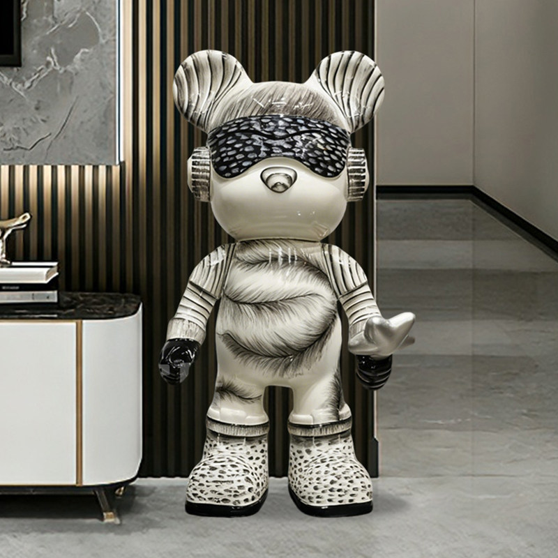 网红落地大摆件存钱罐暴力熊带星空灯蓝牙音响客厅电视柜装饰品