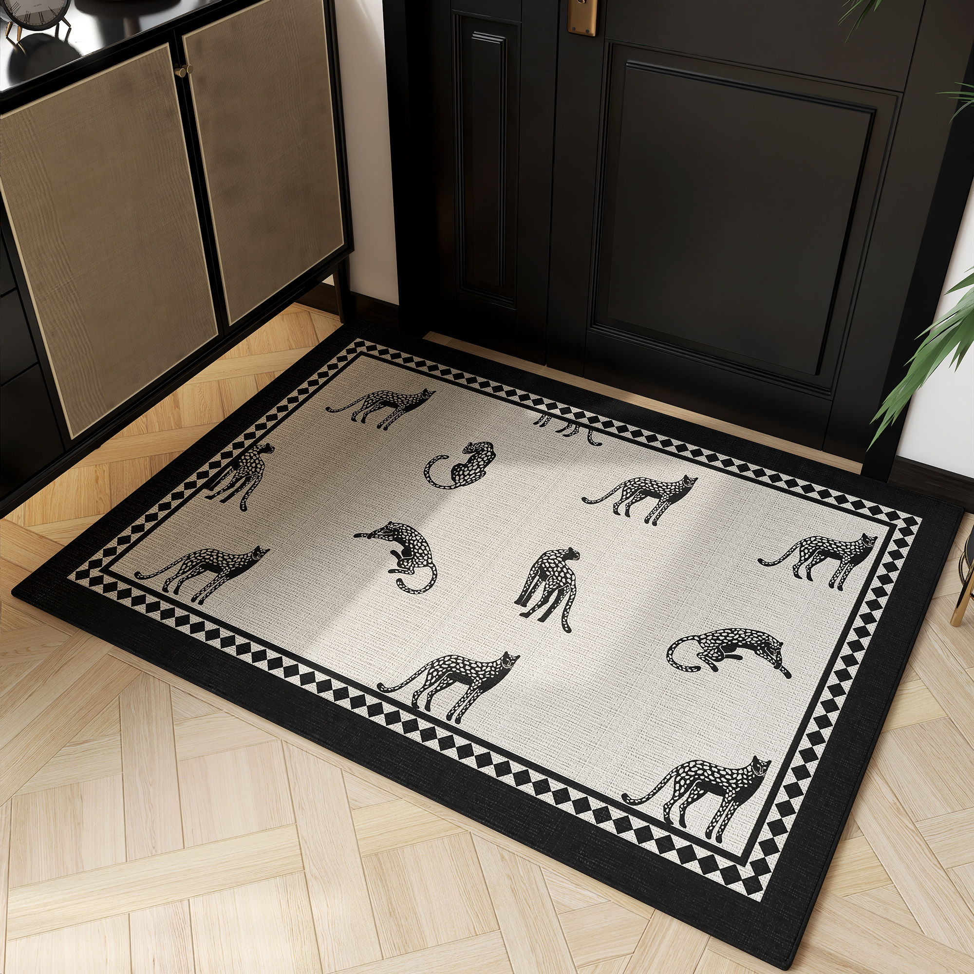 法式覆古风入户门地垫防滑大门口垫子进门门垫高端可裁剪家用地毯