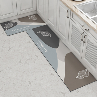 专用厨房地垫防滑防油可擦免洗吸水防脏污硅藻泥PVC皮革垫子脚垫