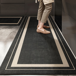 厨房专用地垫高级感可擦免洗脚垫家用可定制条形耐脏防滑防摔地毯