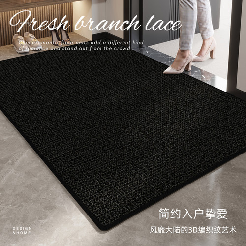 黑色入户门地垫彷剑麻家用地毯防滑进门门垫大门口玄关脚垫可裁剪