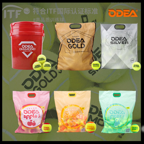 ODEA欧帝尔网球成年儿童训练用球绿橙红球GOLD初学者专业练习球