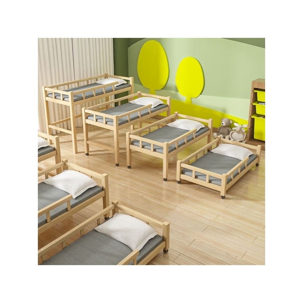 幼儿园床实木推拉床四层抽拉床儿童午睡专用抽屉床三层移动小木床