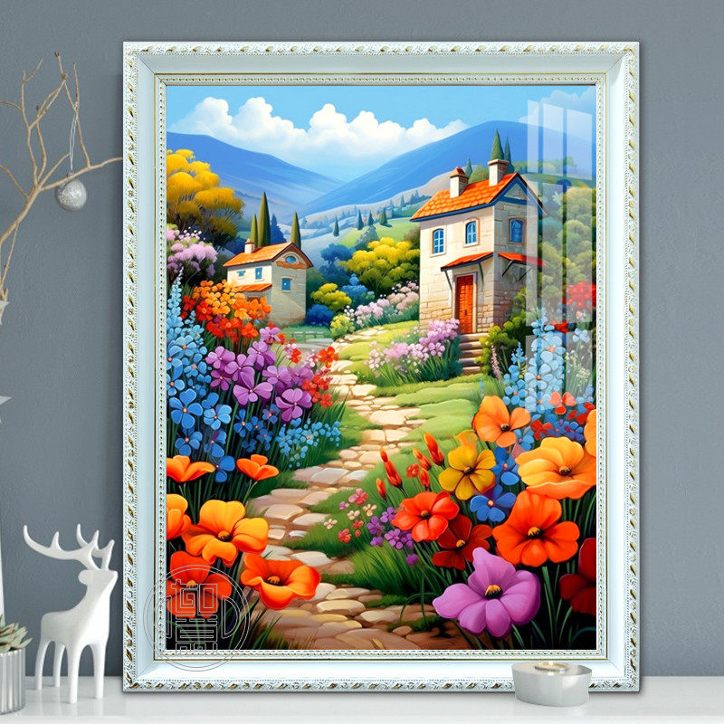 钻石画满钻花园风景小屋贴钻画