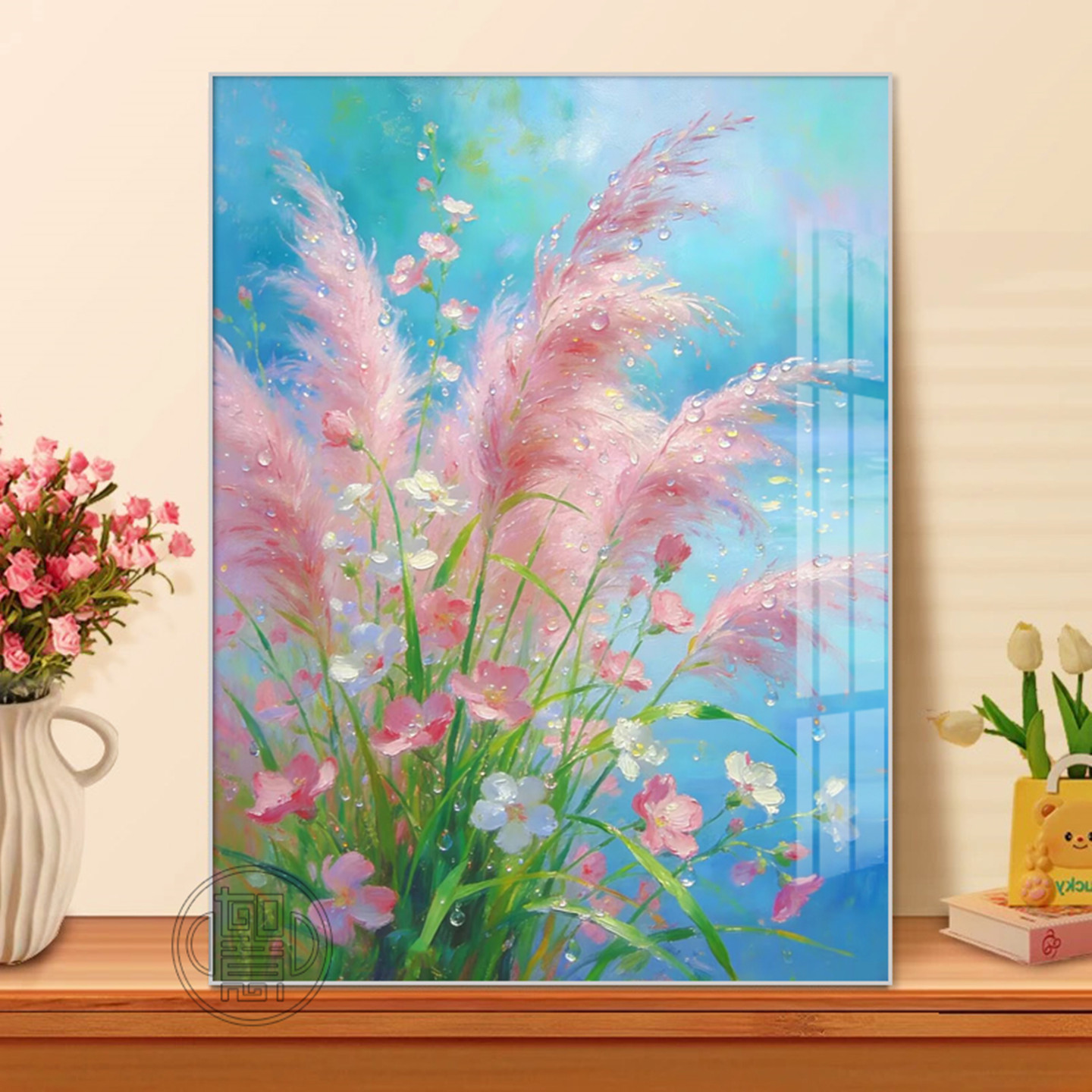 芦苇小花钻石画2026新款客厅手工钻石粘贴画风景高级感砖石画带框