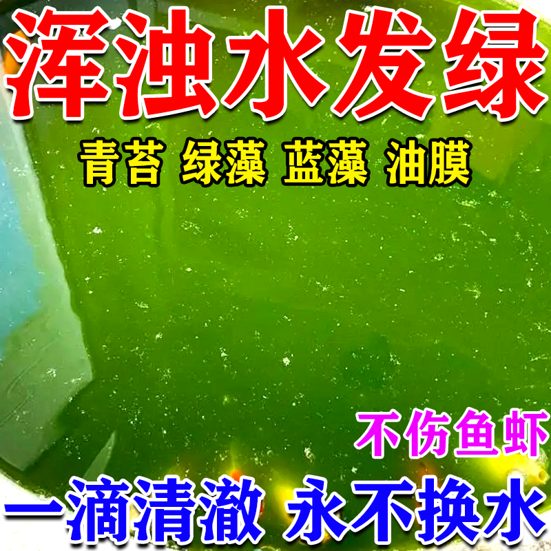 鱼塘净水剂池塘变清鱼池消毒杀菌药除绿藻油膜水质净化剂改底解毒