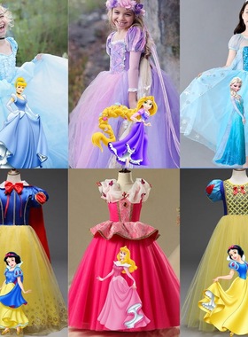 白雪公主裙子洋气2025女童连衣裙宝宝女孩爱莎冰雪奇缘公主裙夏季