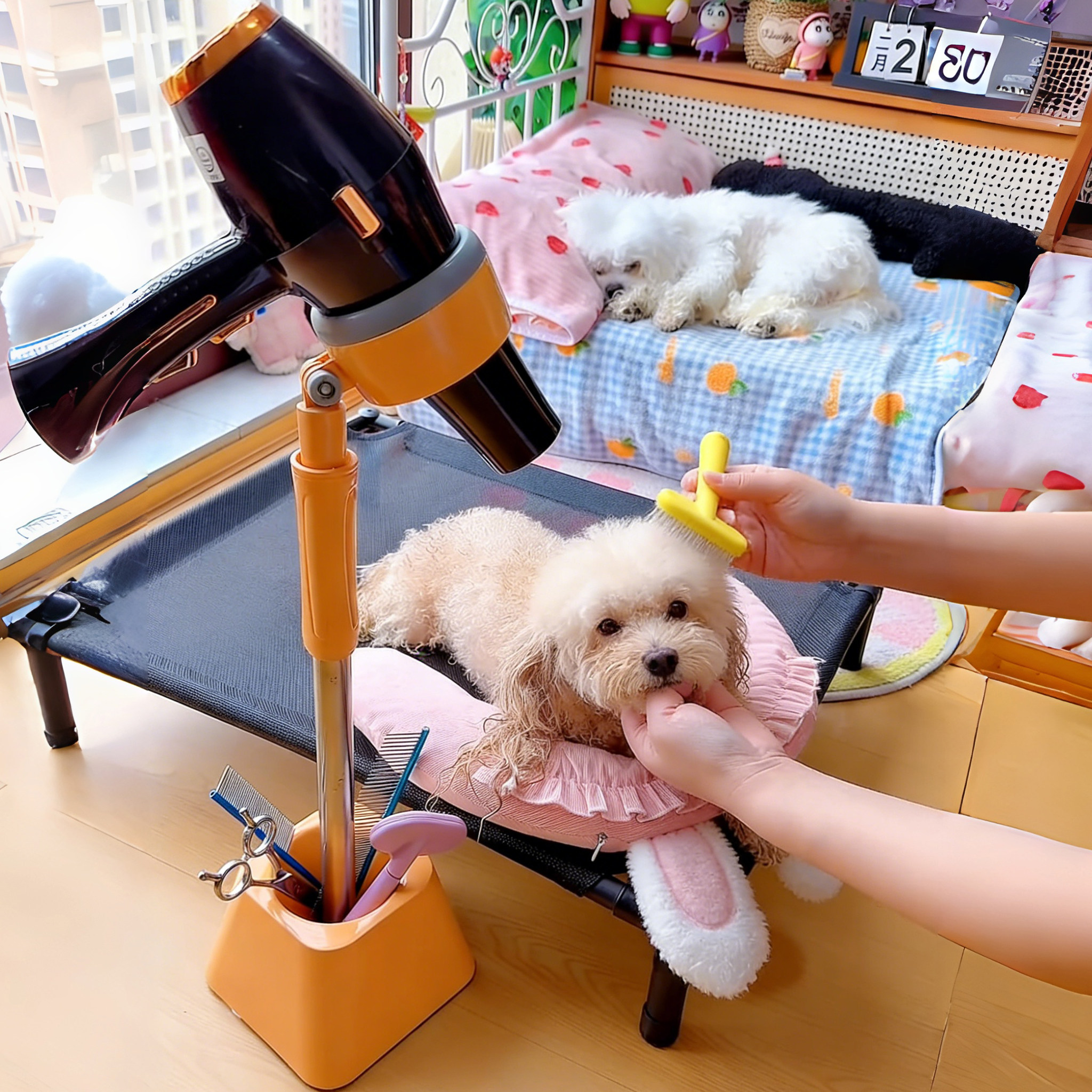宠物吹风机支架狗狗拉毛固定架解放双手猫咪吹毛风筒架子可调节