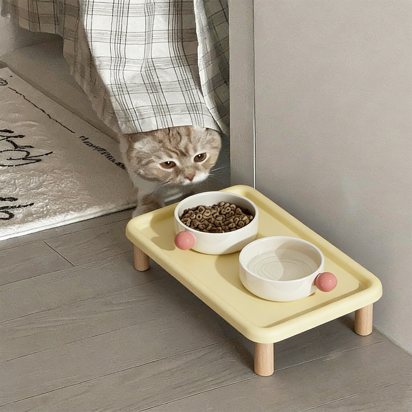 多巴胺宠物餐桌防洒猫碗陶瓷慢食碗增高架保护颈椎双碗不易打翻,宠物/宠物食品及用品,猫狗碗/慢食碗,淘宝优惠券,粉丝福利购,淘宝优惠卷