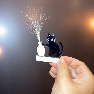 猫毛收集器小猫推瓶子造型磁吸冰箱贴宠物毛发猫咪胡子收纳神器