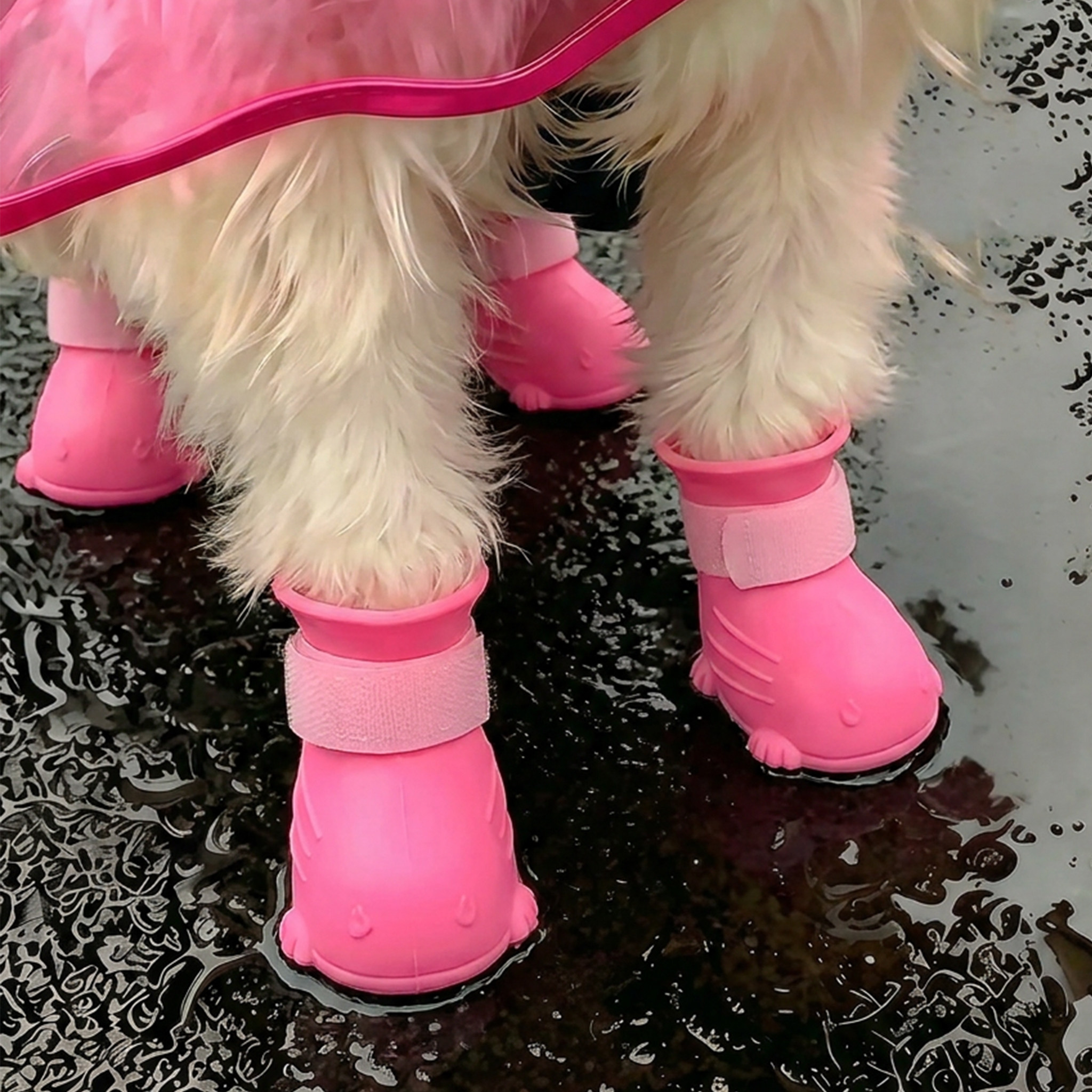 狗狗鞋子小狗雨鞋小型犬比熊泰迪外出遛狗防脏防水鞋套宠物脚套