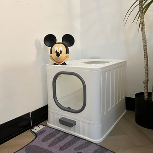 猫砂盆超大号防外溅防臭全封闭式可折叠抽屉式猫厕所防带砂笼子