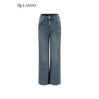 DTLANDO/商场同款夏季新款女装休闲牛仔裤日常款港风九分喇叭裤子