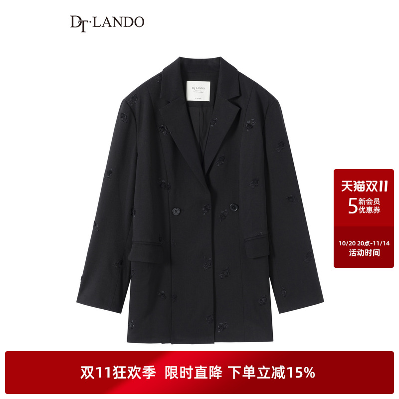 黑色西服常规经典长袖西装外套