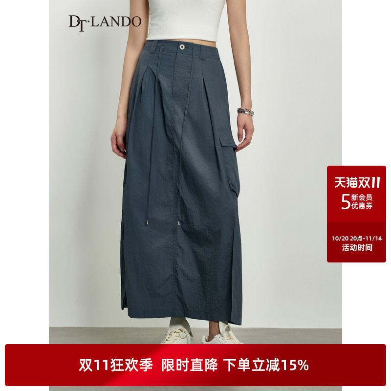 DTLANDO/商场同款25秋新品女装时尚百搭显瘦高腰A字工装半身裙