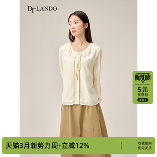 女洋气可爱Lolita日常款 内搭娃娃领衬衫 上衣 春季 DTLANDO商场同款