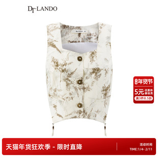 DTLANDO夏季女装新中式国风提花马甲背心女气质坎肩上衣