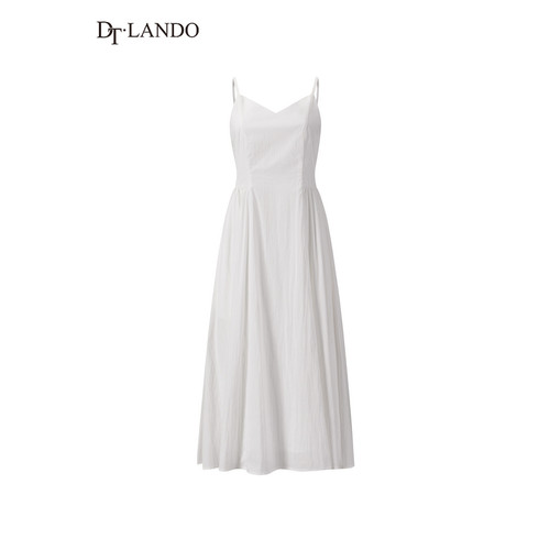 DTLANDO/商场同款26夏季新品温柔风V领收腰显瘦垂坠感吊带连衣裙