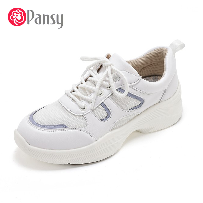 Pansy日本女鞋休闲运动鞋一脚蹬轻便鞋增高厚底鞋子女秋款舒适鞋